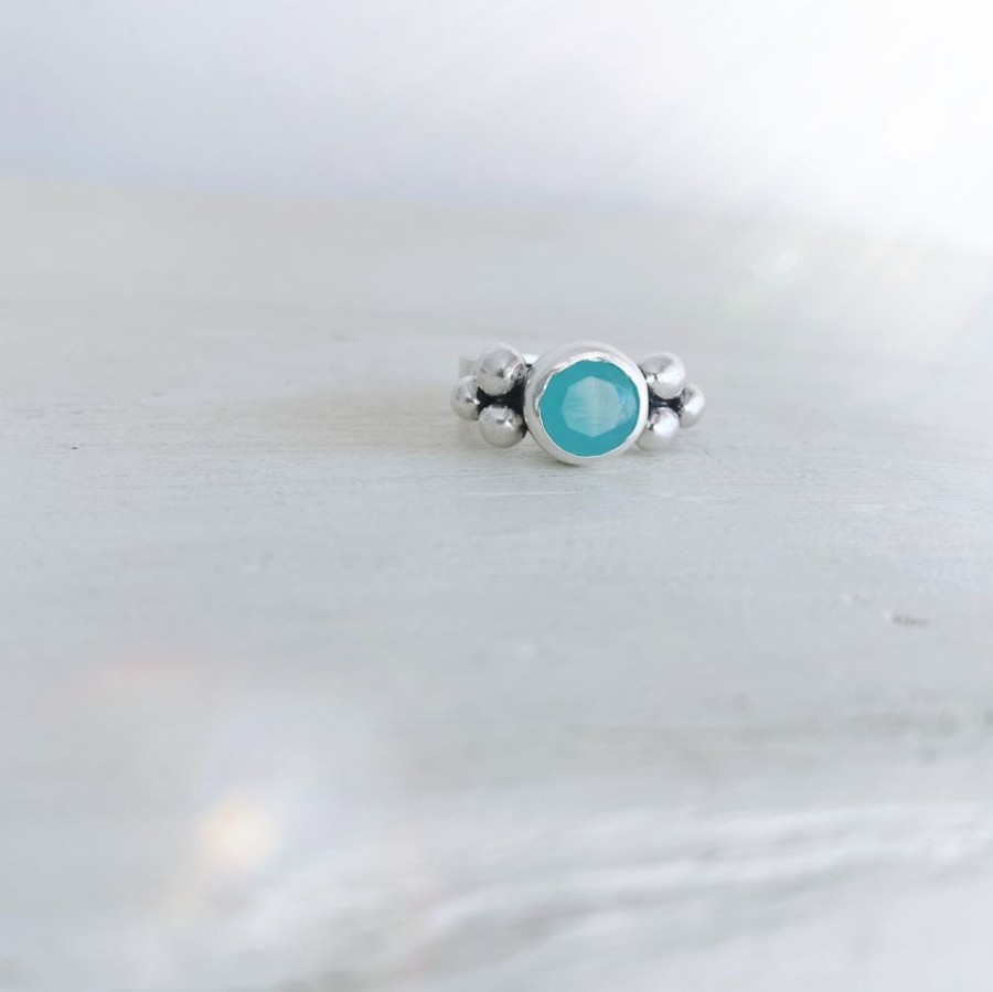 Joyas Delacons Joyas | Anillo Elisa Simple - Calcedonia Aqua