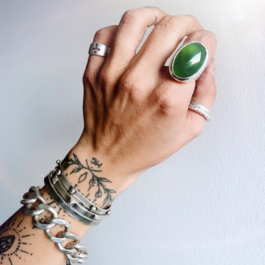 Joyas Delacons Joyas | Anillo Flamenco Vintage Onix Verde