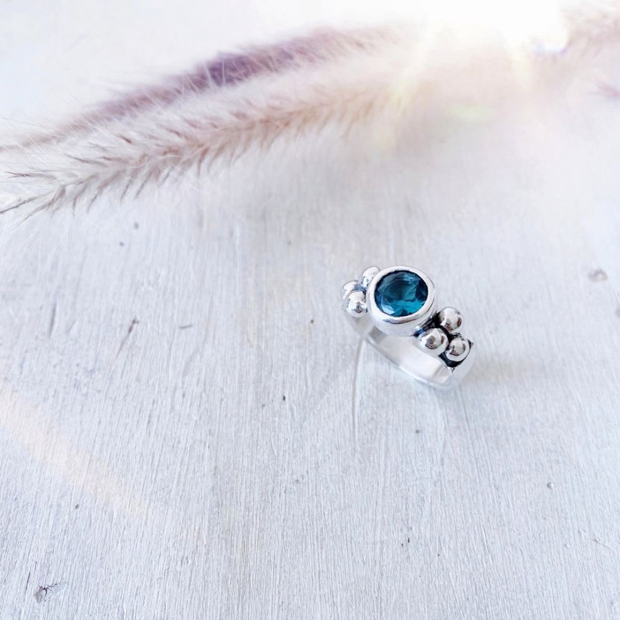 Joyas Delacons Joyas | Anillo Elisa Lunar Topacio London Blue