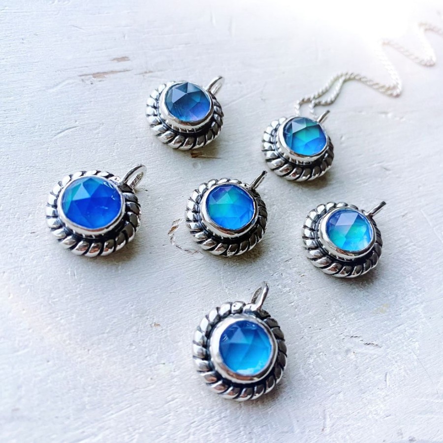 Joyas Delacons Joyas | Colgante Medalla Sunny Aurora Boreal Azules