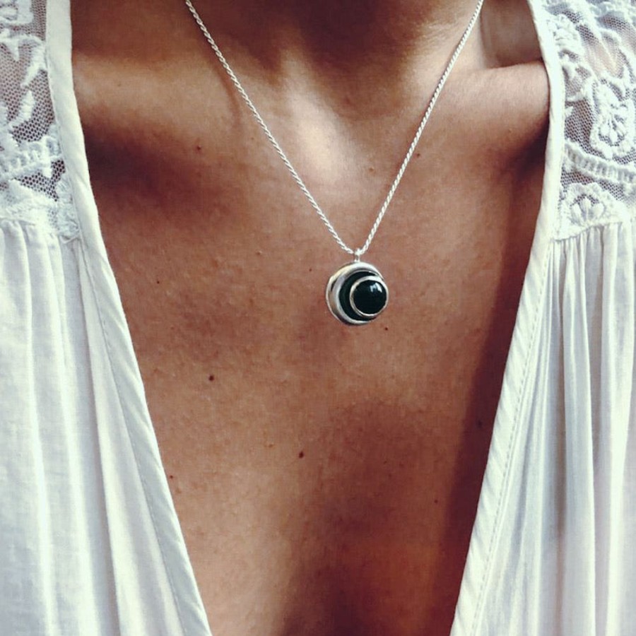 Joyas Delacons Joyas | Colgante Medalla Eclipse Onix