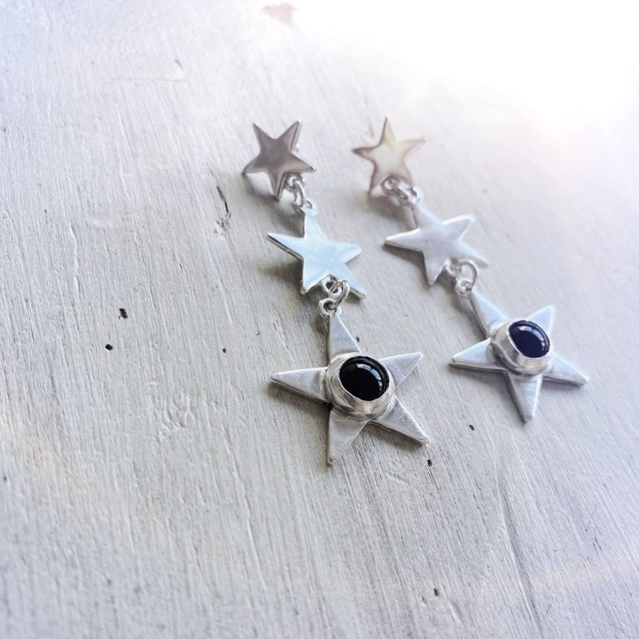 Joyas Delacons Joyas | Aros Estrellados Onix