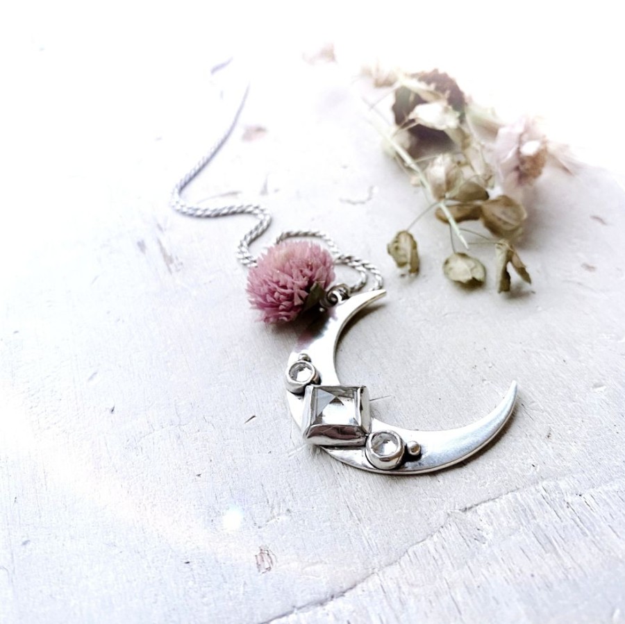 Joyas Delacons Joyas | Colgante Starry New Moon + Topacios Blancos