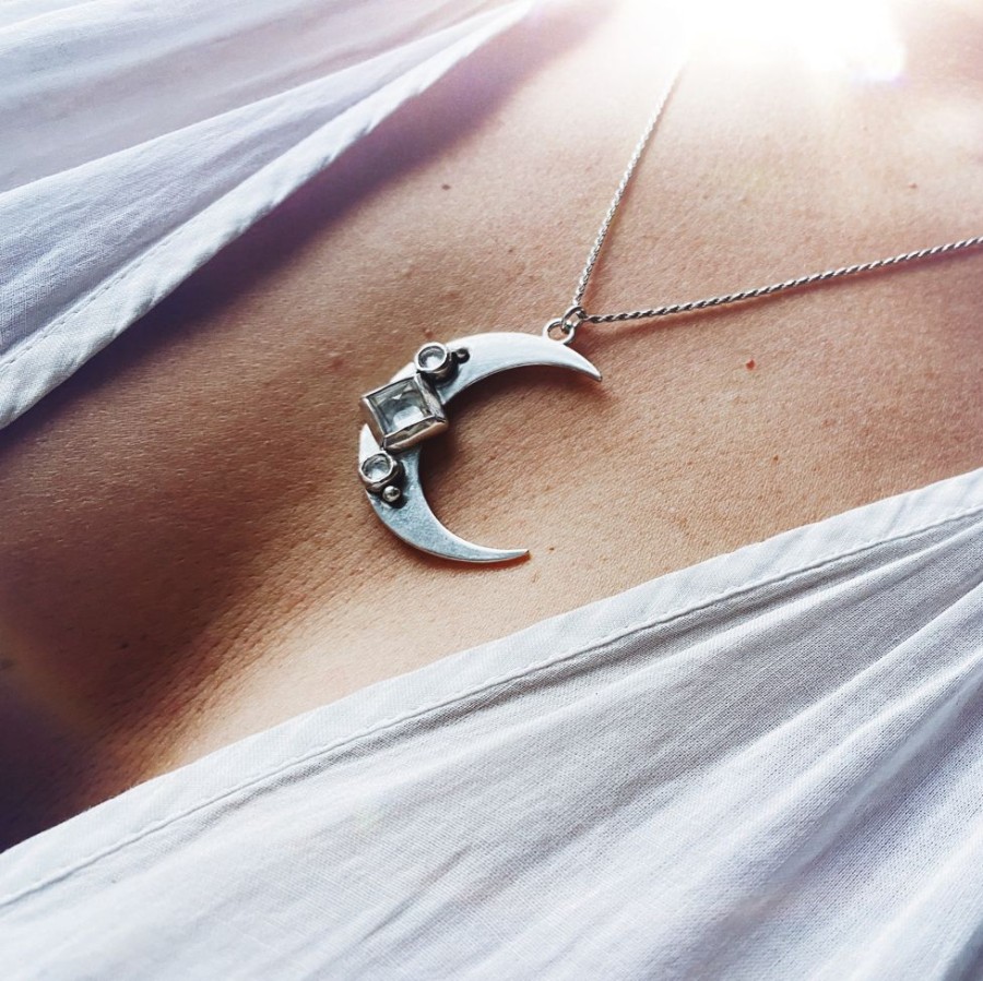 Joyas Delacons Joyas | Colgante Starry New Moon + Topacios Blancos